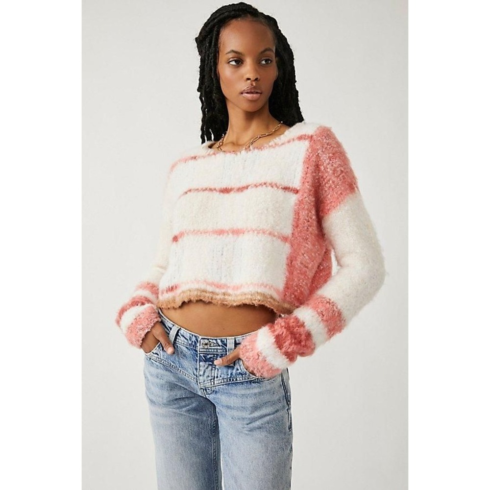 Free People Women's Emerson Pullover Top, Champagne, Medium